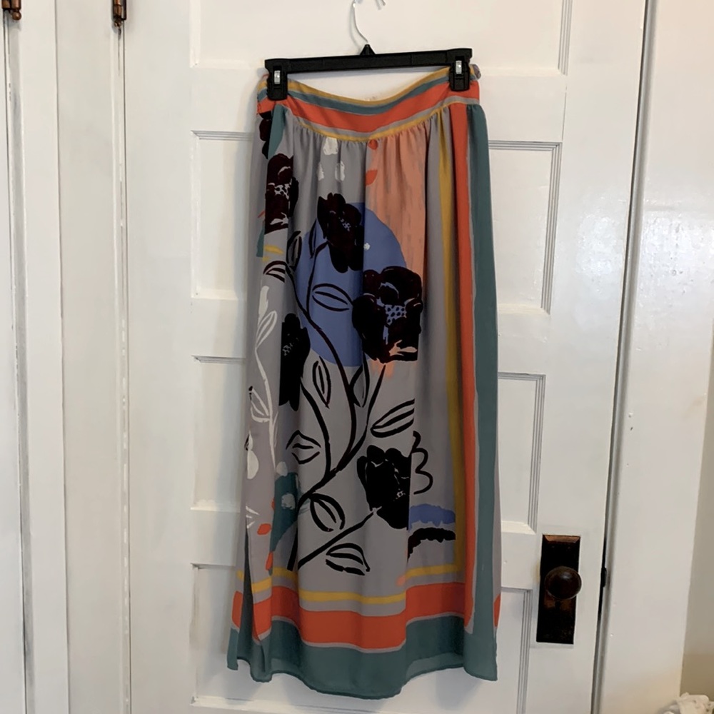 Anthropologie midi flower skirt